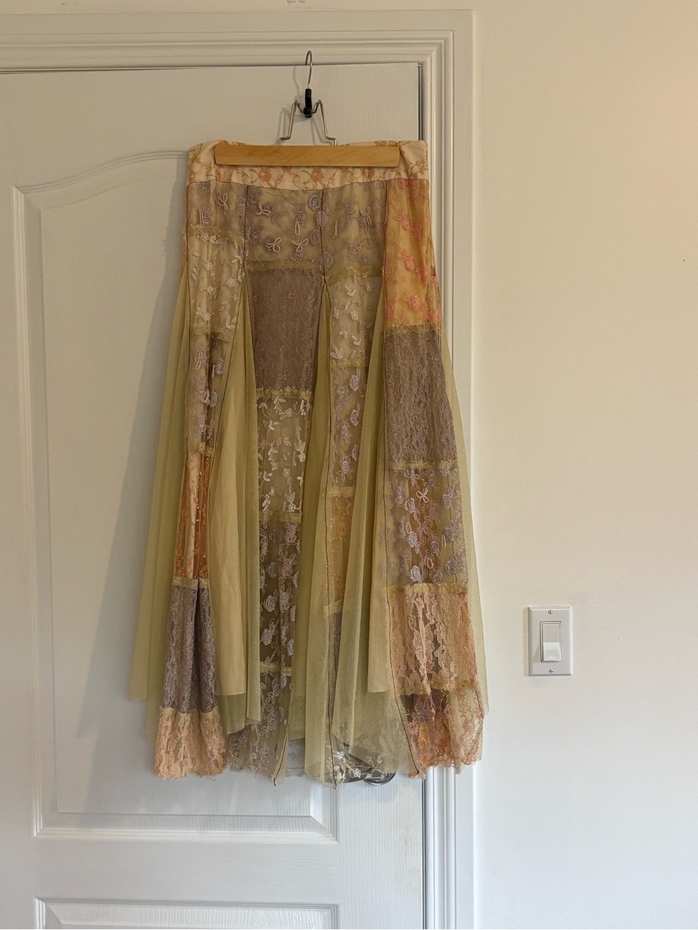 Free People Fantasy Patchwork Lace Maxi Skirt | Rare Boho Size 2